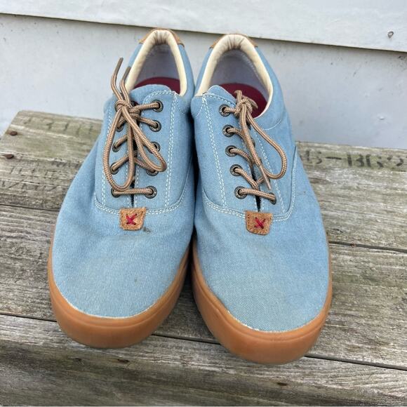 Hooey Twisted X Blue Canvas Lace Up Sneakers MHYC002 12D - Picture 7 of 8